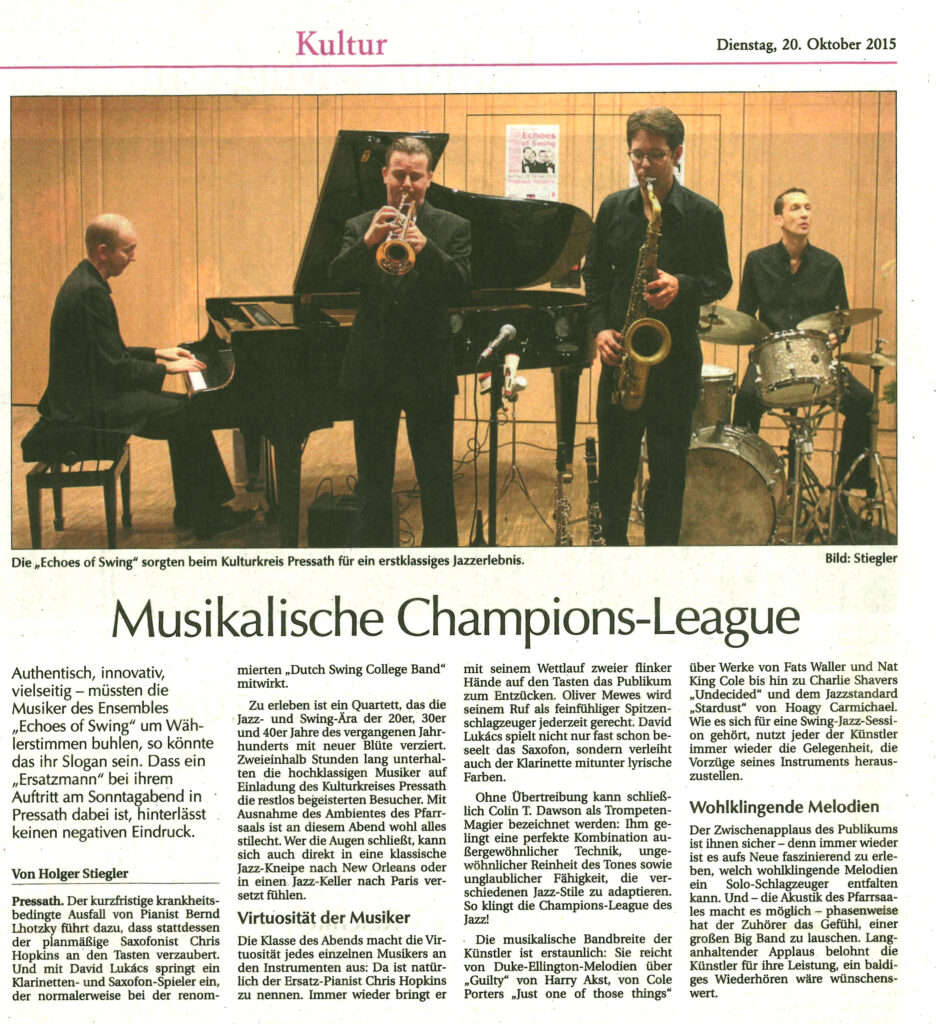 Echoes of Swing - Musikalische Champions-League 2015 10 20 Echoes Of Swing Beim KKP Der Neue Tag 936x1024